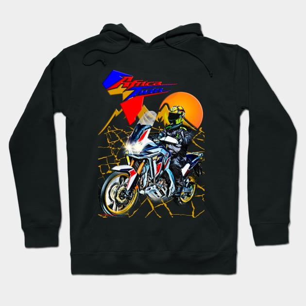 Africa Twin desert Hoodie by EvolutionMotoarte